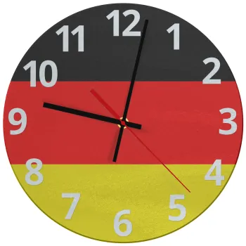 Germany flag, Ρολόι τοίχου γυάλινο (30cm)