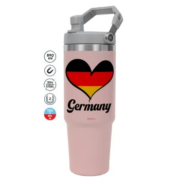 Germany flag, PINK Travel Tumbler with Handle 890ml