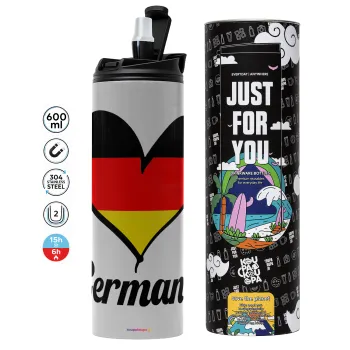 Germany flag, Tumbler stainless steel GREY 600ml