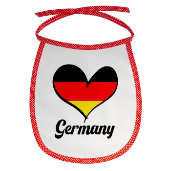 Germany flag, Σαλιάρα μωρού αλέκιαστη με κορδόνι Κόκκινη
