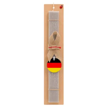 Germany flag, Easter Set, wooden keychain & scented Easter candle flat (30cm) (GRAY)