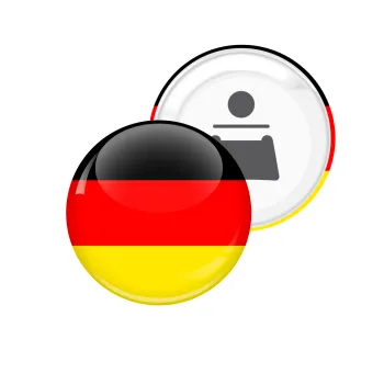 Germany flag, Μαγνητάκι και ανοιχτήρι μπύρας στρογγυλό διάστασης 5,9cm