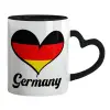 Mug heart black handle, ceramic, 330ml
