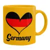 Ceramic coffee mug yellow, 330ml