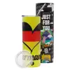 Neon Yellow Travel Tumbler θερμό, μεταλλικό καλαμάκι(Ανωξείδωτο 304 Food grade, BPA free, 600ml)