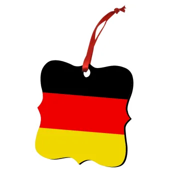 Germany flag, Στολίδι Χριστουγεννιάτικο στολίδι polygon ξύλινο 7.5cm