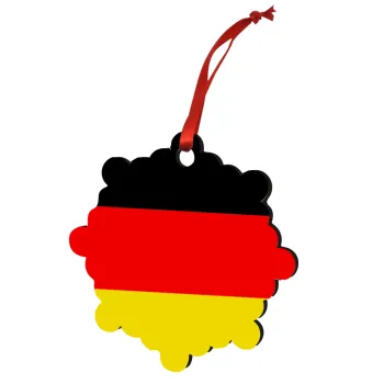 Germany flag, Christmas ornament snowflake wooden 7.5cm