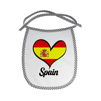 Spain flag, Σαλιάρα μωρού αλέκιαστη με κορδόνι Μαύρη