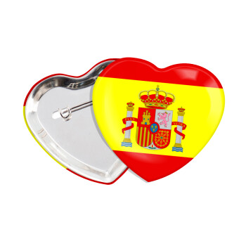 Spain flag, Κονκάρδα παραμάνα καρδιά (57x52mm)