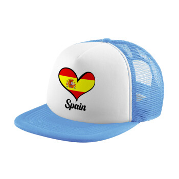Spain flag, Καπέλο Soft Trucker με Δίχτυ Γαλάζιο/Λευκό
