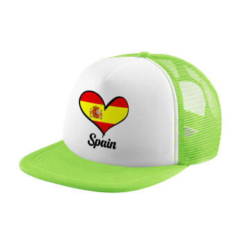 Spain flag, Καπέλο Soft Trucker με Δίχτυ Πράσινο/Λευκό