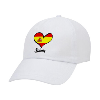 Spain flag, Καπέλο ενηλίκων Jockey Λευκό (snapback, 5-φύλλο, unisex)