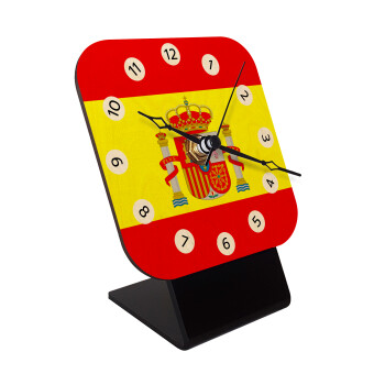Spain flag, Quartz Table clock in natural wood (10cm)