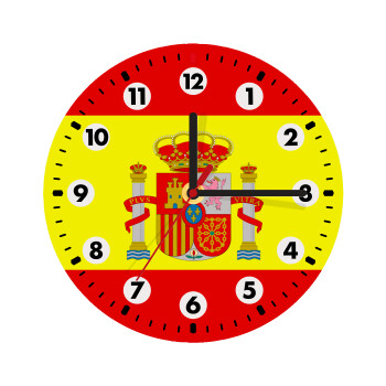 Spain flag, Ρολόι τοίχου ξύλινο (20cm)