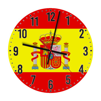 Spain flag, Ρολόι τοίχου ξύλινο (30cm)