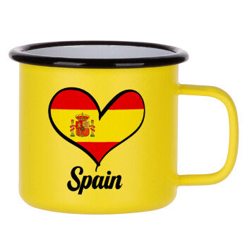 Spain flag, Κούπα Μεταλλική εμαγιέ ΜΑΤ Κίτρινη 360ml