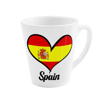 Spain flag, Κούπα κωνική Latte Λευκή, κεραμική, 300ml