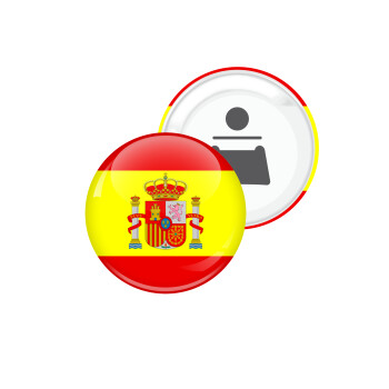 Spain flag, Μαγνητάκι και ανοιχτήρι μπύρας στρογγυλό διάστασης 5,9cm