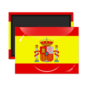 Spain flag, Ορθογώνιο μαγνητάκι ψυγείου διάστασης 9x6cm