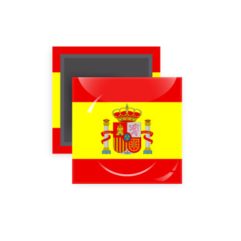 Spain flag, Μαγνητάκι ψυγείου τετράγωνο διάστασης 5x5cm
