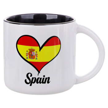 Spain flag, Κούπα κεραμική 400ml Λευκή/Μαύρη