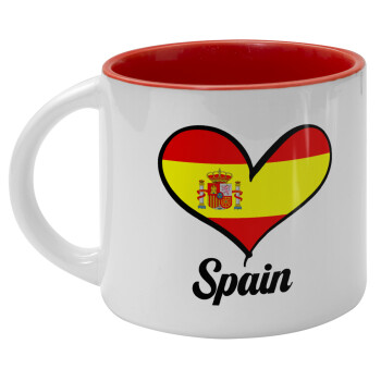 Spain flag, Κούπα κεραμική 400ml Λευκή/Κόκκινη