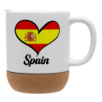 Spain flag, Ceramic coffee mug Cork (MAT), 330ml
