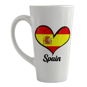 Spain flag, Κούπα κωνική Latte Μεγάλη, κεραμική, 450ml