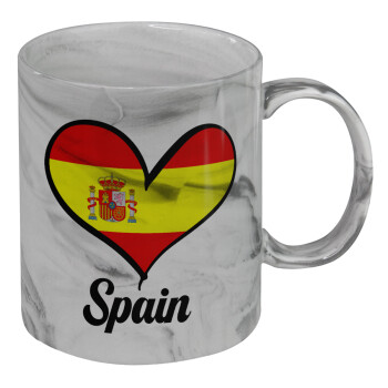 Spain flag, Mug ceramic marble style, 330ml