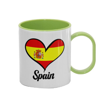 Spain flag, Κούπα (πλαστική) (BPA-FREE) Polymer Πράσινη για παιδιά, 330ml