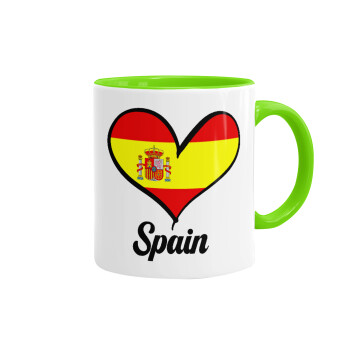 Spain flag, Κούπα χρωματιστή βεραμάν, κεραμική, 330ml