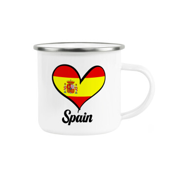 Spain flag, Κούπα Μεταλλική εμαγιέ λευκη 360ml
