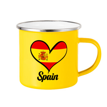 Spain flag, Κούπα Μεταλλική εμαγιέ Κίτρινη 360ml