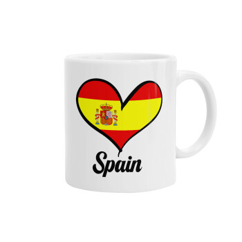 Spain flag, Ceramic coffee mug, 330ml (1pcs)