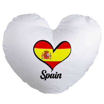 Spain flag, Μαξιλάρι καναπέ καρδιά 40x40cm περιέχεται το  γέμισμα