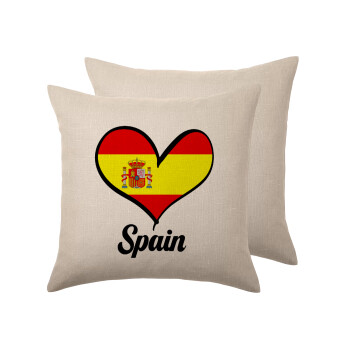 Spain flag, Μαξιλάρι καναπέ ΛΙΝΟ 40x40cm περιέχεται το  γέμισμα