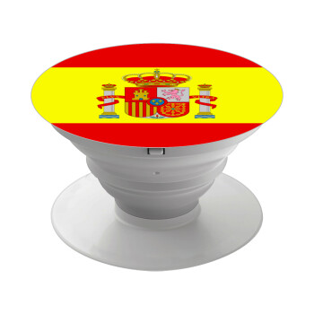 Spain flag, Phone Holders Stand  White Hand-held Mobile Phone Holder