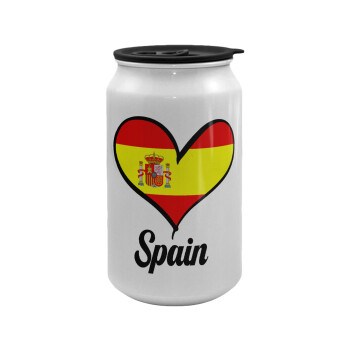 Spain flag, Κούπα ταξιδιού μεταλλική με καπάκι (tin-can) 500ml