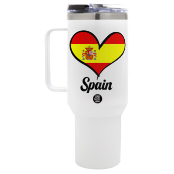 Spain flag, Mega Tumbler με καπάκι, διπλού τοιχώματος (θερμό) 1,2L