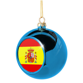 Spain flag, Χριστουγεννιάτικη μπάλα δένδρου Μπλε 8cm