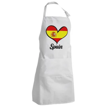 Spain flag, Ποδιά Σεφ Ολόσωμη Ενήλικων (με ρυθμιστικά και 2 τσέπες)