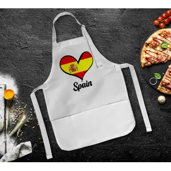 Spain flag, Ποδιά Σεφ Ολόσωμη Παιδική (με ρυθμιστικά και 2 τσέπες)