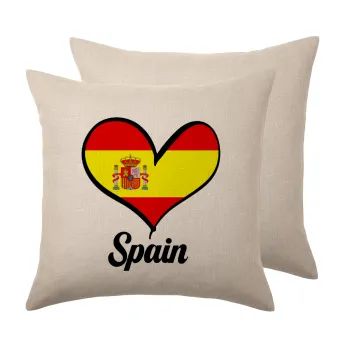 Spain flag, Μαξιλάρι καναπέ ΛΙΝΟ 40x40cm περιέχεται το  γέμισμα
