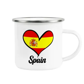 Spain flag, Κούπα Μεταλλική εμαγιέ λευκη 360ml