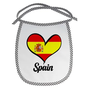 Spain flag, Σαλιάρα μωρού αλέκιαστη με κορδόνι Μαύρη