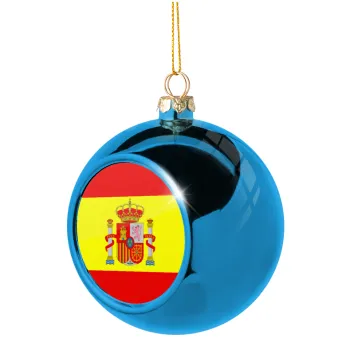 Spain flag, Blue Christmas tree ball ornament 8cm