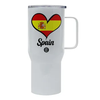 Spain flag, Mega Stainless steel Tumbler with lid, double wall 750L