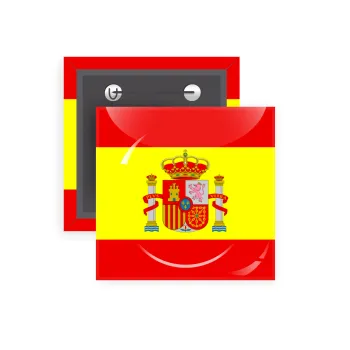 Spain flag, Κονκάρδα παραμάνα τετράγωνη 5x5cm
