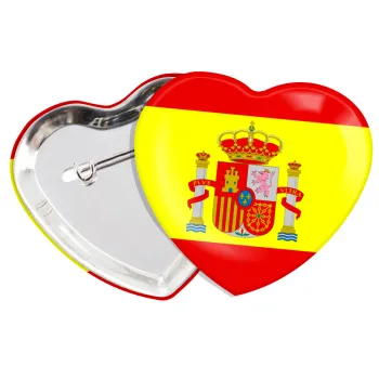 Spain flag, Κονκάρδα παραμάνα καρδιά (57x52mm)