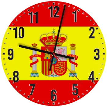 Spain flag, Ρολόι τοίχου ξύλινο (30cm)